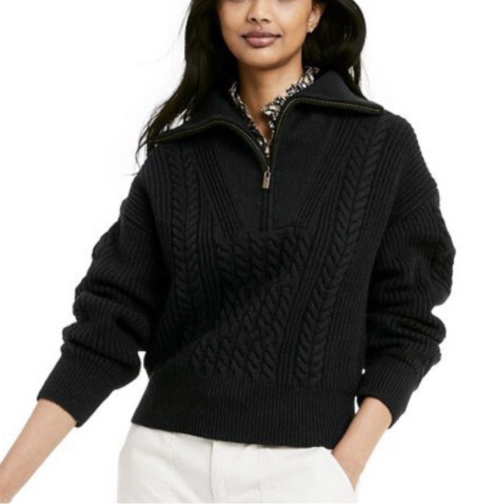 Nili Lotan x Target Black Quarter zip Sweater